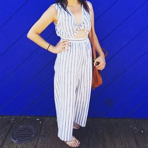 Madewell Tie Front Culotte Jumpsuit Size 0